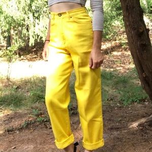 Vibrant Yellow High Waisted Jeans